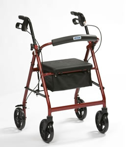Lightweight Aluminium Rollator with four wheels 